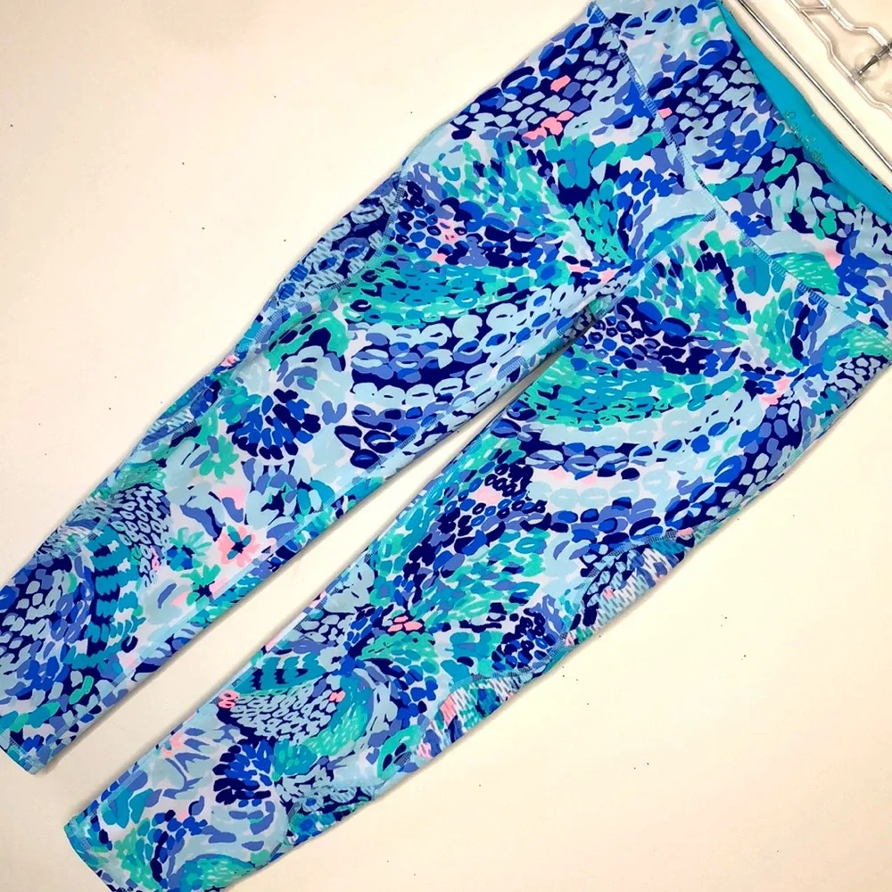 Lilly Pulitzer Blue Multi Coral Reef Print Leggings - Picture 3 of 11